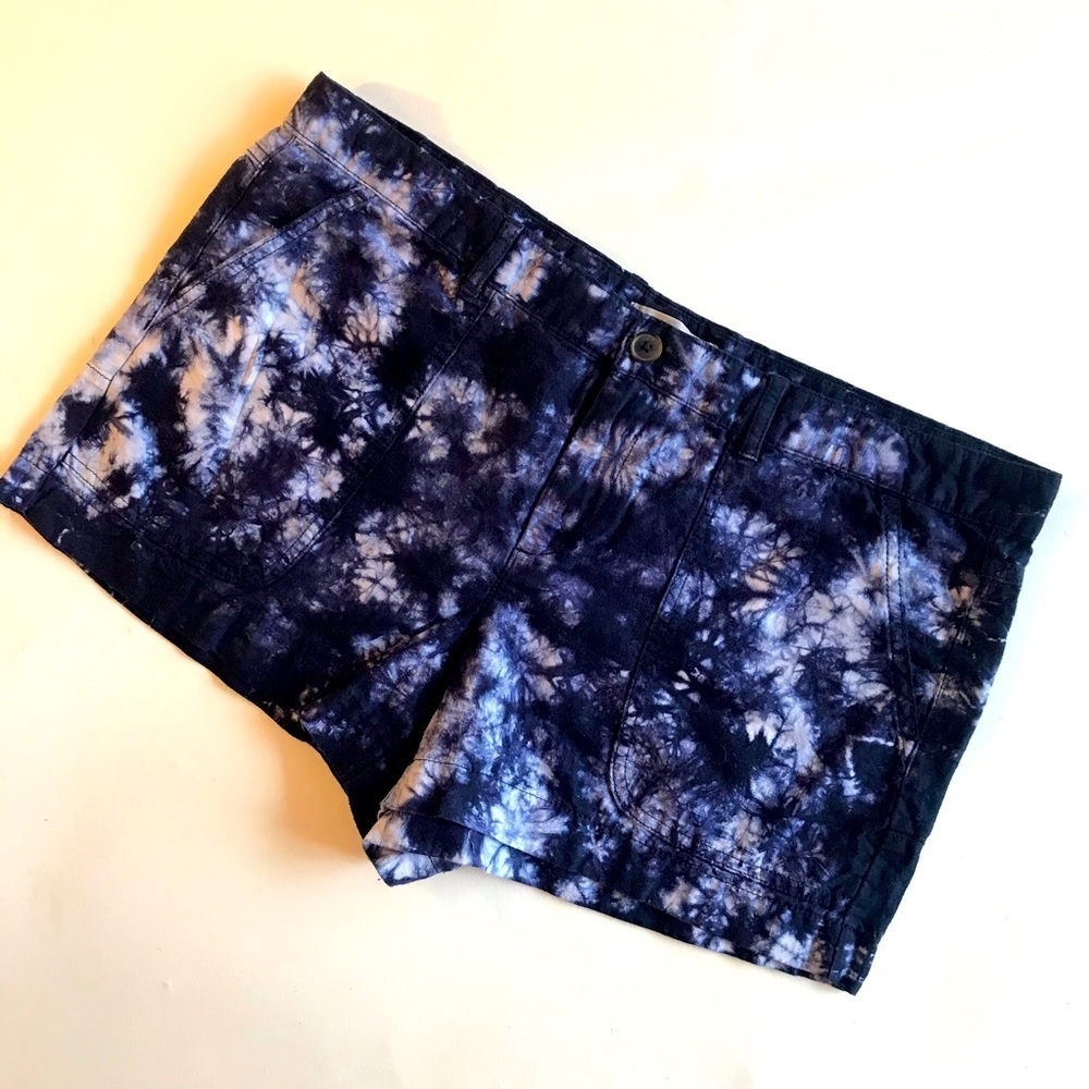 GAP Women’s Tie Dye Patch Pocket Shorts Blue 14 - Picture 2 of 11
